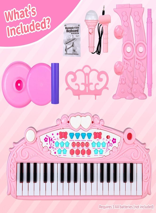 Yellow River 37 Keys Electronic Piano Keyboard with Stool, Portable Musical Toys for Kids Ages 3-8, Early Learning Educational Toys Birthday Gifts for 3 4 5 6 7 8 Year Old Toddlers Girls Boys - Image 4