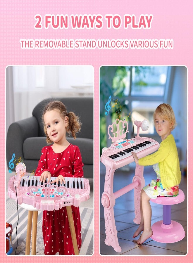 Yellow River 37 Keys Electronic Piano Keyboard with Stool, Portable Musical Toys for Kids Ages 3-8, Early Learning Educational Toys Birthday Gifts for 3 4 5 6 7 8 Year Old Toddlers Girls Boys - Image 3