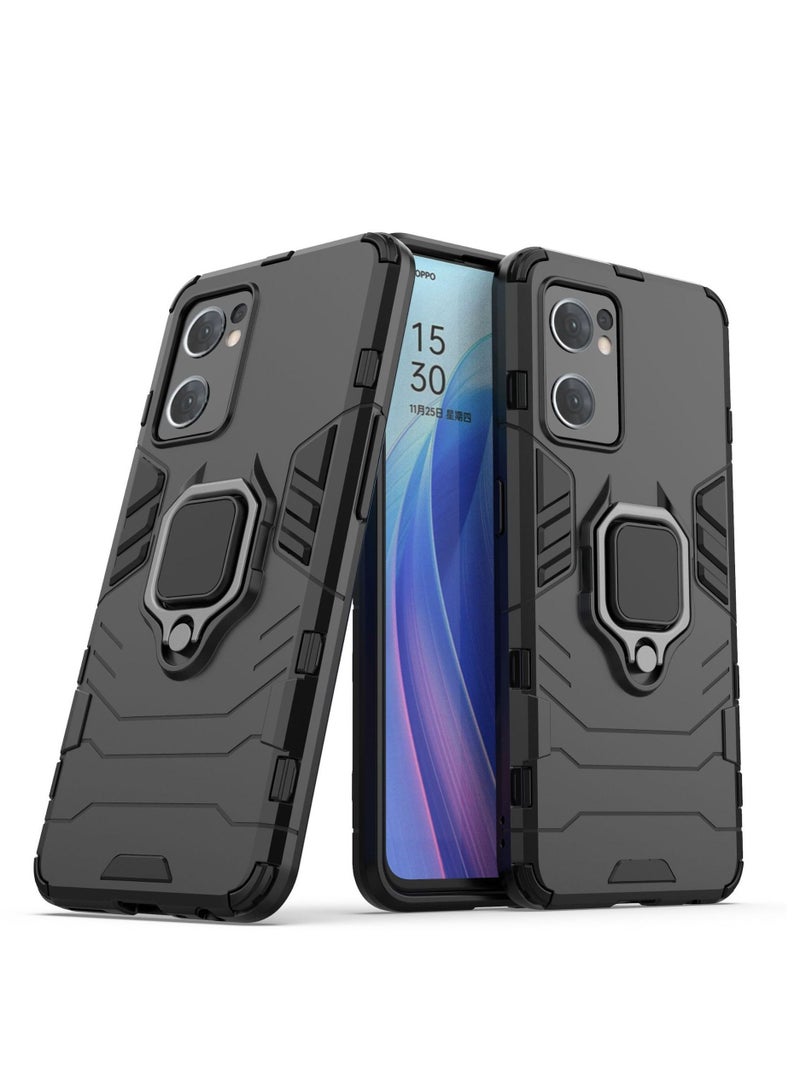 Black protective cover with ring bracket For Oppo - Image 1