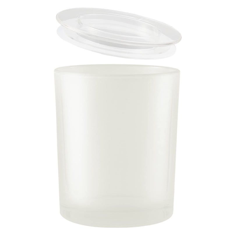 CandMak Candle Jars 15 Pack 9 OZ Glass Empty Candle Vessels Containers Jars Bulk with Clear Lids for Making Candles Frosted