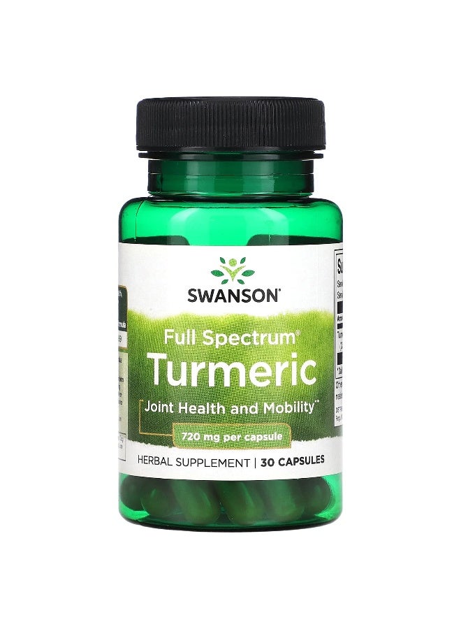 SWANSON Swanson, Full Spectrum Turmeric, 720 mg, 30 Capsules 