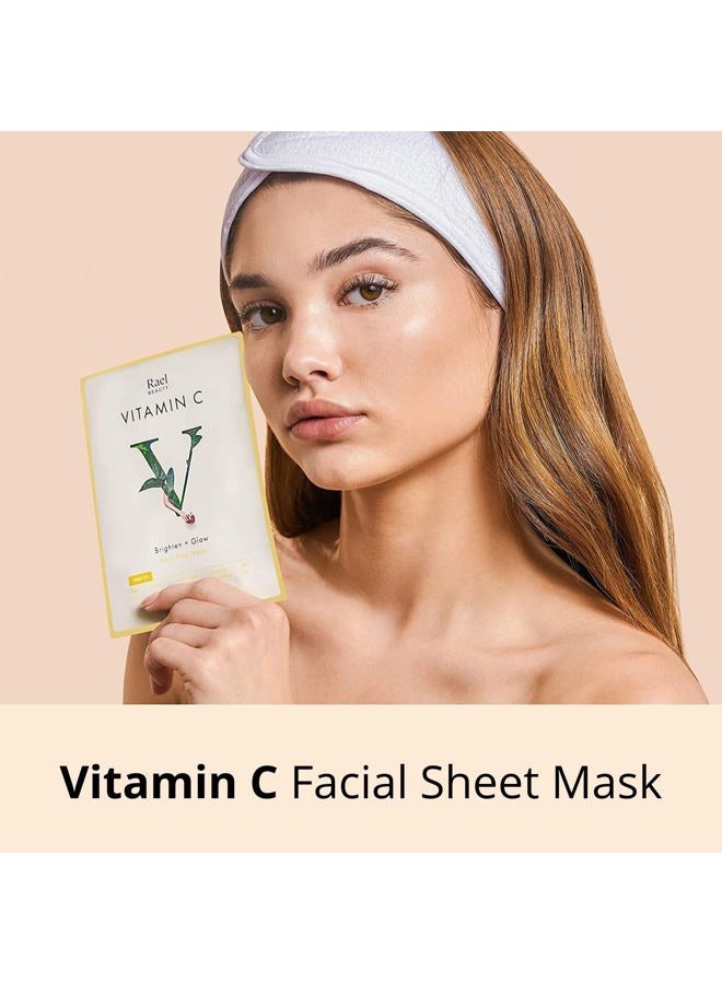 Rael Face Mask Skin Care, Vitamin C Face Masks - Bamboo Facial Sheet Mask, Korean Skincare, with Brightening Vitamin C Serum and Fruit Extracts, All Skin Types (Vitamin C, 5 Sheets)  - Image 5