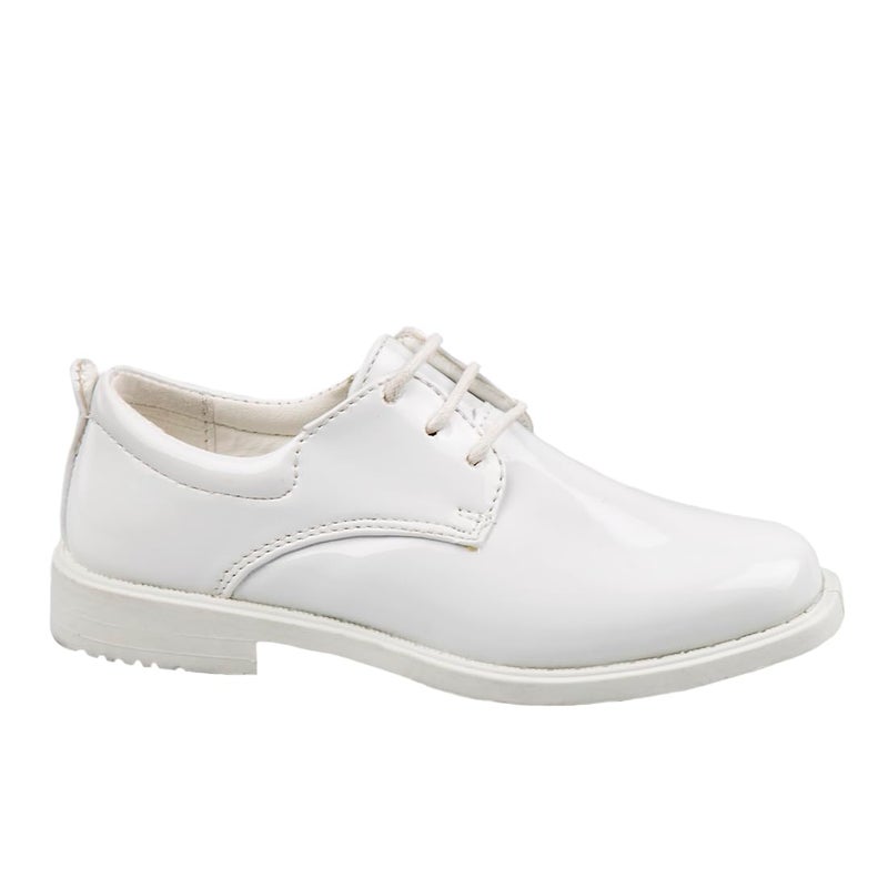 Josmo Boys Dress Shoes Casual Fashion - Classic Laceup Oxford Dress Formal Shoe - White Smooth (Size 6 Big Kid) - Image 2
