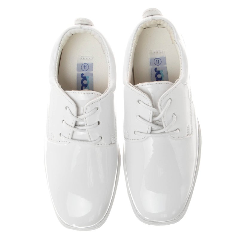 Josmo Boys Dress Shoes Casual Fashion - Classic Laceup Oxford Dress Formal Shoe - White Smooth (Size 6 Big Kid) - Image 3