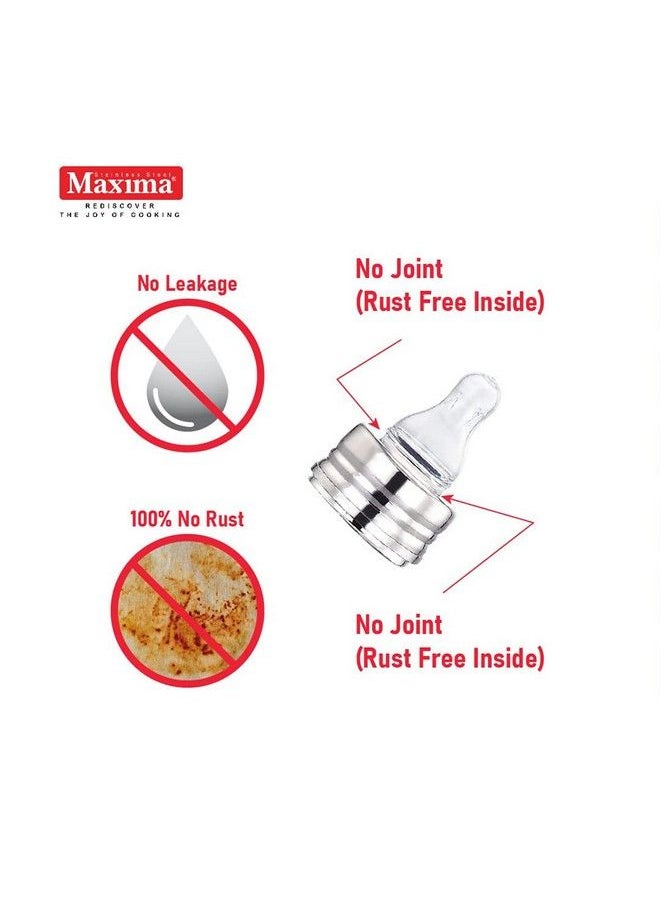 Maxima - Amrita Stainless Steel Baby Feeding Bottle Steel Milk Feeding Bottle ; Water & Juice Feeding Nipple Bottle ; Easy Hold To Hold Bottle (150 Ml) - Image 1