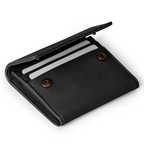 DailyObjects Black Vegan Leather Women's Flip Top Card Wallet | Made with Vegan Leather Material | Carefully Handcrafted | Holds up to 5 Cards | Sufficient Space to Keep Cash and Coins - Image 1