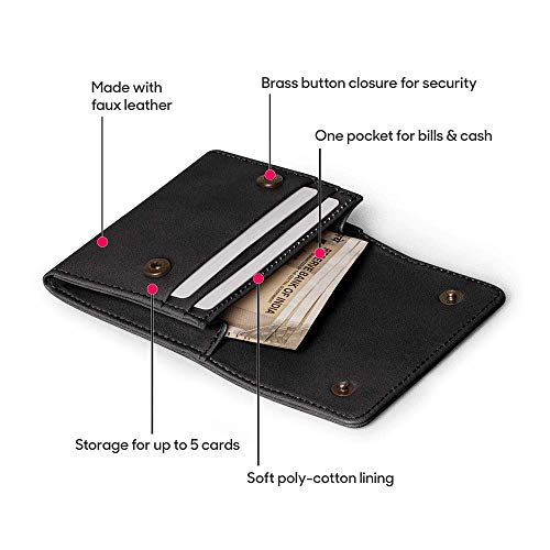 DailyObjects Black Vegan Leather Women's Flip Top Card Wallet | Made with Vegan Leather Material | Carefully Handcrafted | Holds up to 5 Cards | Sufficient Space to Keep Cash and Coins - Image 2