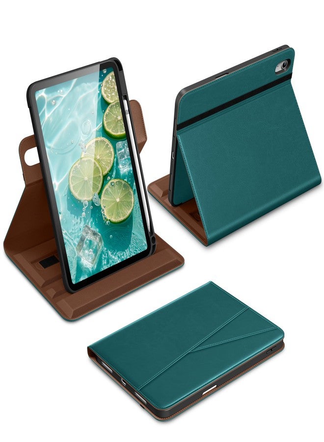 DTTO for iPad A16 Case, iPad 11th / 10th Generation Case (2025/2022), 360 Degree Rotating Premium Leather Folio Stand Cover with Pencil Holder, Green - Image 1