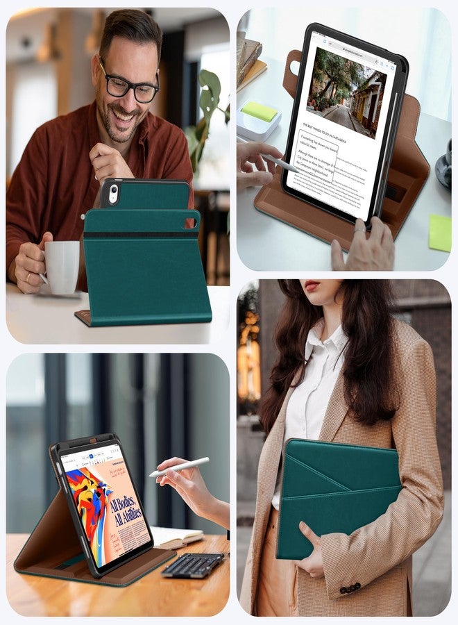 DTTO for iPad A16 Case, iPad 11th / 10th Generation Case (2025/2022), 360 Degree Rotating Premium Leather Folio Stand Cover with Pencil Holder, Green - Image 5