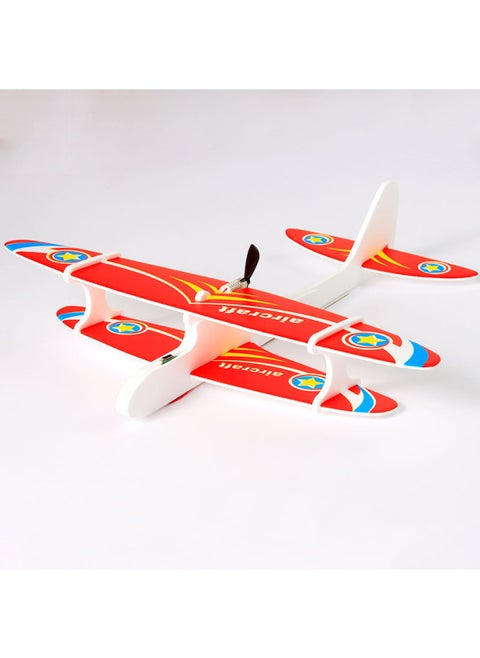 USB Charging Electric Hand Throwing Foam Aircraft Children's Assembled Biplane Glider Boys Outdoor Model Plays Source-Color:Wright Double Wing No. 3 (with Lights)-Specifications:Two Shelves (remarks On Color) Are Sent Randomly Without Remarks