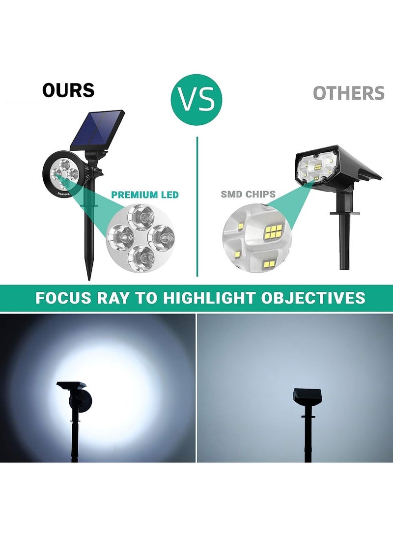 عربست ضوء الشمسية في الهواء الطلق ، 4 PCS مصباح العشب Spotlight ، IP65 مقاوم للماء للفناء ، الشجرة ، التمثال (الضوء الأبيض) - Image 3