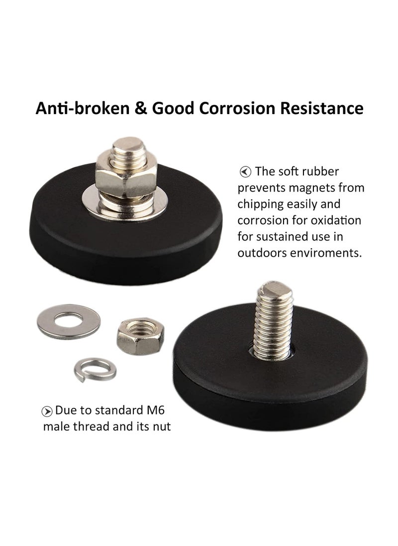 Super Strong Neodymium Magnet Base 4pcs Rubber Coated M6 Male Thread Ideal for Mounting Lighting Cameras Tools Equipment  - Image 4