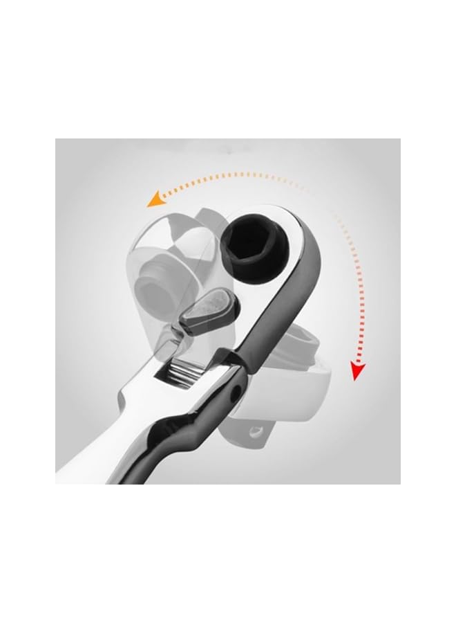 promass 1/4 Inch Flex Head Ratchet Set, 2 in 1 72 Teeth Movable Head Ratchet Wrench Swivel Head Ratchet Wrench with Ergonomic Handle, Flexible Ratchet, Quick Release Button, promass8SFDYB6037 - Image 4