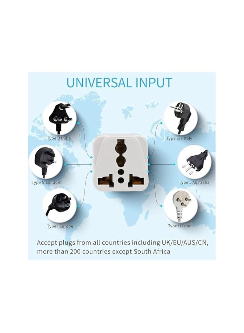 erorex Plug Converter, 3-Pin Travel Adapter Plug, Universal Socket Travel Adaptor Converter for Business Trip Holiday Hotel Airport (White)  - Image 4
