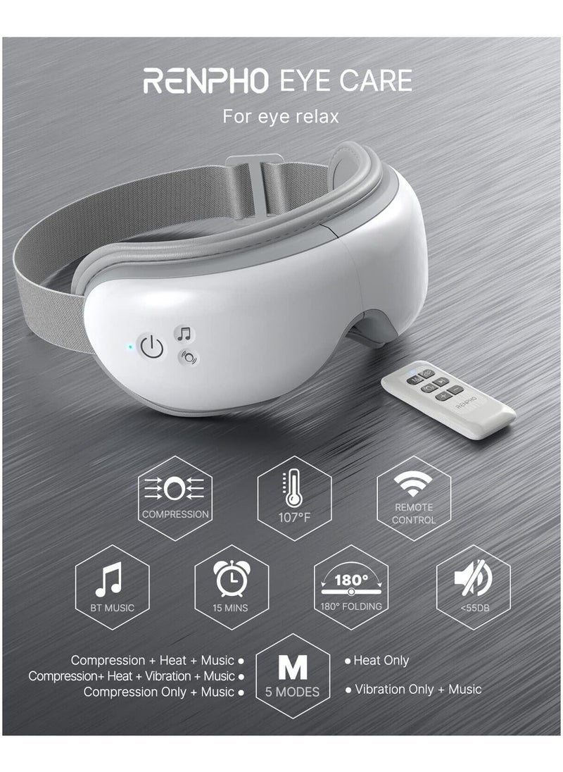 RENPHO - RF-EM001R-WH, Renpho Eyeris 1 Eye Massager With Heat And Vibration, Remote Control and Rechargeable. - Image 1