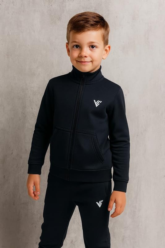 Krystle Boys Tracksuit – Jacket and Pajama Bottoms Set, Comfortable Activewear Outfit (Blue,4-5 Years) - Image 2