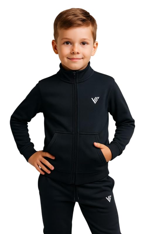 Krystle Boys Tracksuit – Jacket and Pajama Bottoms Set, Comfortable Activewear Outfit (Blue,4-5 Years) - Image 1
