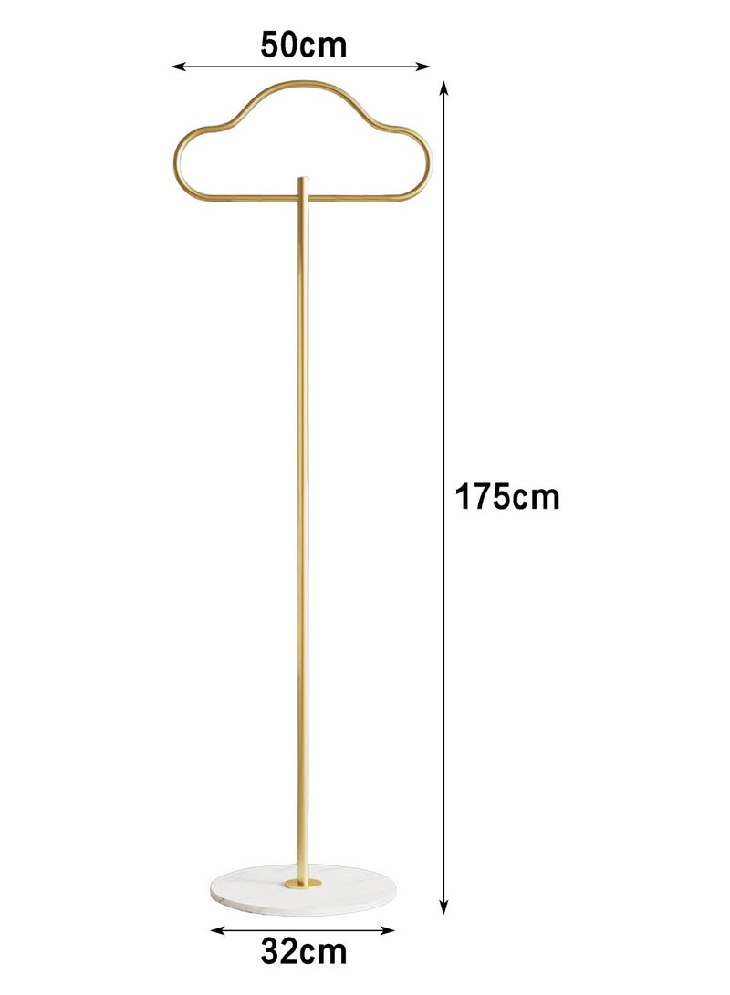 LEOKOR Coat Rack, Freestanding with Heavy Duty Marble Base, Clothing Shirt Display Stand, Small Metal Standing Gold Clothing Rack Coat Tree for Entryway, Bedroom, Living Room, Boutiques, Gold - Image 2