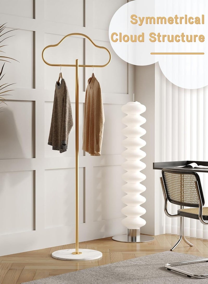 LEOKOR Coat Rack, Freestanding with Heavy Duty Marble Base, Clothing Shirt Display Stand, Small Metal Standing Gold Clothing Rack Coat Tree for Entryway, Bedroom, Living Room, Boutiques, Gold - Image 3