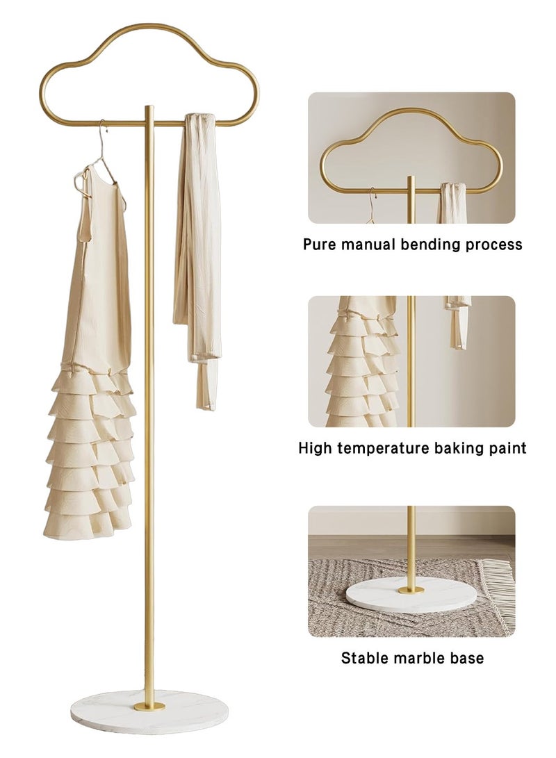LEOKOR Coat Rack, Freestanding with Heavy Duty Marble Base, Clothing Shirt Display Stand, Small Metal Standing Gold Clothing Rack Coat Tree for Entryway, Bedroom, Living Room, Boutiques, Gold - Image 4