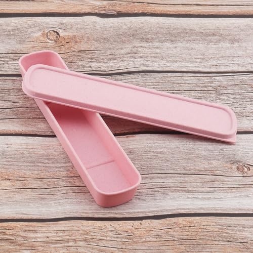 OriGlam 1pcs Portable Flatware Box Travel Tableware Storage Case Box, Utensil Case Flatware Storage Box for Cutlery Kit, 9.84 x 2.40 inch (Pink) - Image 4