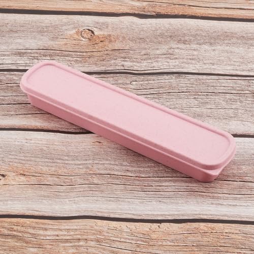 OriGlam 1pcs Portable Flatware Box Travel Tableware Storage Case Box, Utensil Case Flatware Storage Box for Cutlery Kit, 9.84 x 2.40 inch (Pink) - Image 2