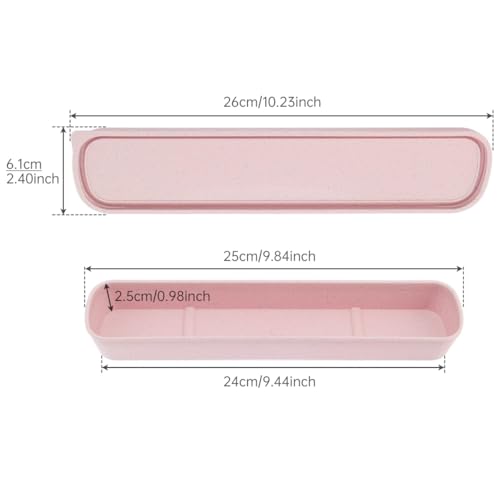 OriGlam 1pcs Portable Flatware Box Travel Tableware Storage Case Box, Utensil Case Flatware Storage Box for Cutlery Kit, 9.84 x 2.40 inch (Pink) - Image 5