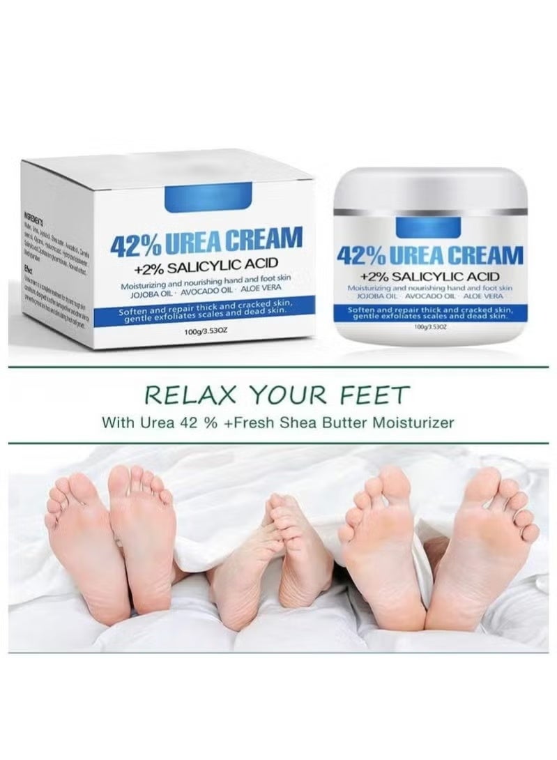 ISSUWEN Urea Cream for Foot 42% +2% Salicylic Acid, Foot & Hand Cream for Feet Maximum Strength Moisturizes Nourishes Softens Dry, Rough, Exfoliates Dead Skin Callus Remover For Feet 3.53oz - Image 5