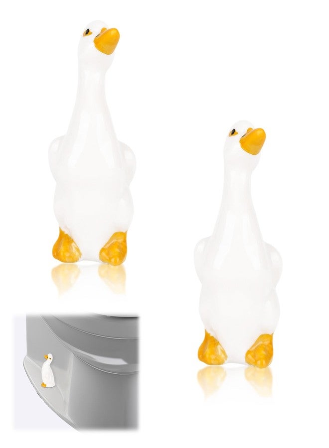 PEUTIER 2pcs Ceramic Toilet Bolt Covers, Goose Toilet Bolt Covers and Caps Decorative for Bathroom Decor, Easy to Install - Image 1