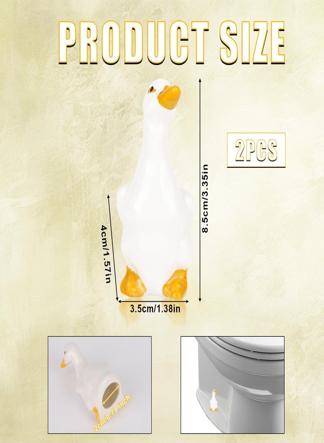 PEUTIER 2pcs Ceramic Toilet Bolt Covers, Goose Toilet Bolt Covers and Caps Decorative for Bathroom Decor, Easy to Install - Image 2