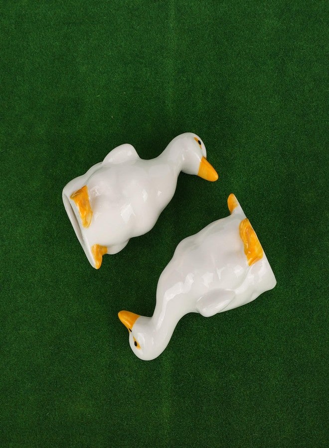 PEUTIER 2pcs Ceramic Toilet Bolt Covers, Goose Toilet Bolt Covers and Caps Decorative for Bathroom Decor, Easy to Install - Image 4