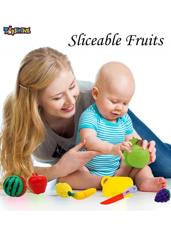 Toyshine Realistic Sliceable 6 Pcs Fruits Cutting Play Toy Set, Can Be Cut in 2 Parts (Light Weight) - Image 4
