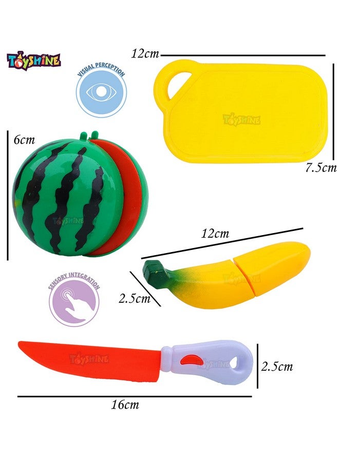 Toyshine Realistic Sliceable 6 Pcs Fruits Cutting Play Toy Set, Can Be Cut in 2 Parts (Light Weight) - Image 5