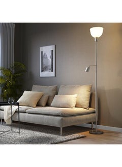 زبون مصباح أرضي للقراءة، لون فضي/أبيض  - Image 2