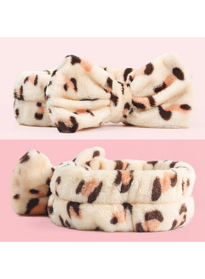3 otters Spa Headband 8 Pack Spa Headband For Washing Face Bow Hair Band Fluffy Makeup Headbands Soft Coral Fleece Head Wraps To Facial Clean Shower Washing - Image 4