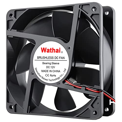 Wathai 2Pin 120mm x 38mm Brushless Cooling Case Fan 12V 2pin DC High Airflow Cooler Fan - Image 1