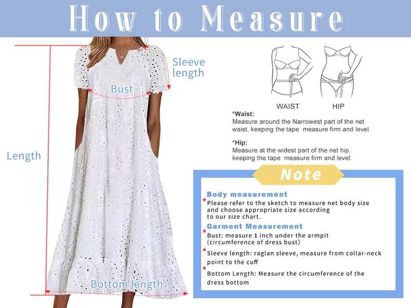 chouyatou Women Summer Ruffle Hem Floral Lace Eyelet Dress Casual Notch Neck Midi Tunic Dress with Pocket (Large, Navy Blue) - Image 2