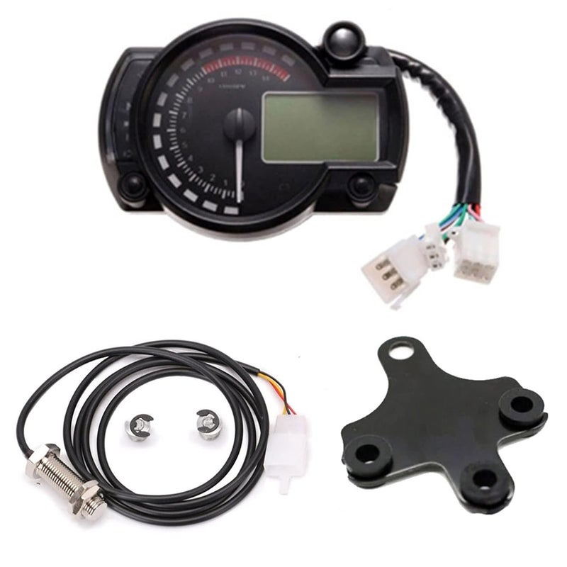QASULER 15000rpm Motorcycle Digital Speedometer Tachometer - Image 1