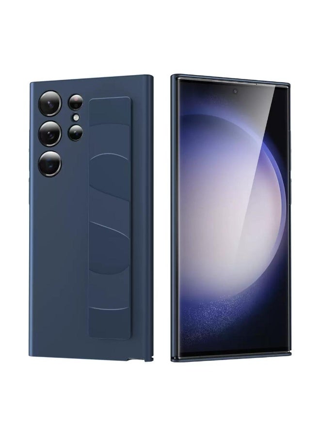 Galaxy S24 Ultra Case with Silicon Wrist Strap – Shockproof, Anti-Fingerprint, Slim Protective Cover - Blue - Image 1