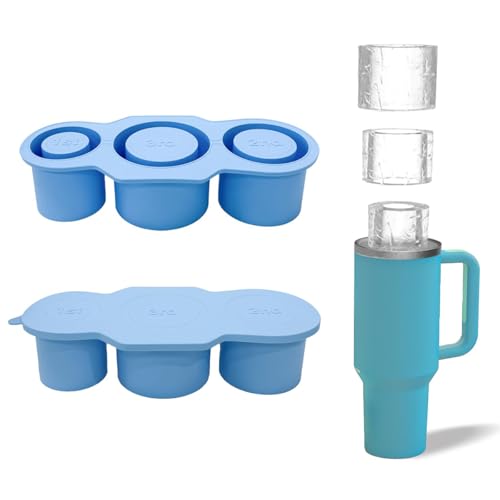 Supvox® for Stanley Tumbler Silicone Ice Mold Multi Sized Hollow Cylinder Ice Cube Mold with Lid Food Grade BPA Free Silicone Ice Cube Tray - Image 1