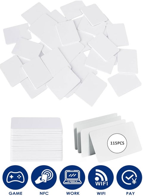 115 PCS NFC Cards Rewritable NFC Tags White NFC Cards NFC Business Card NFC 215 Tag programmable NFC Tags with and TagMo for Android and All Phone NFC Enabled