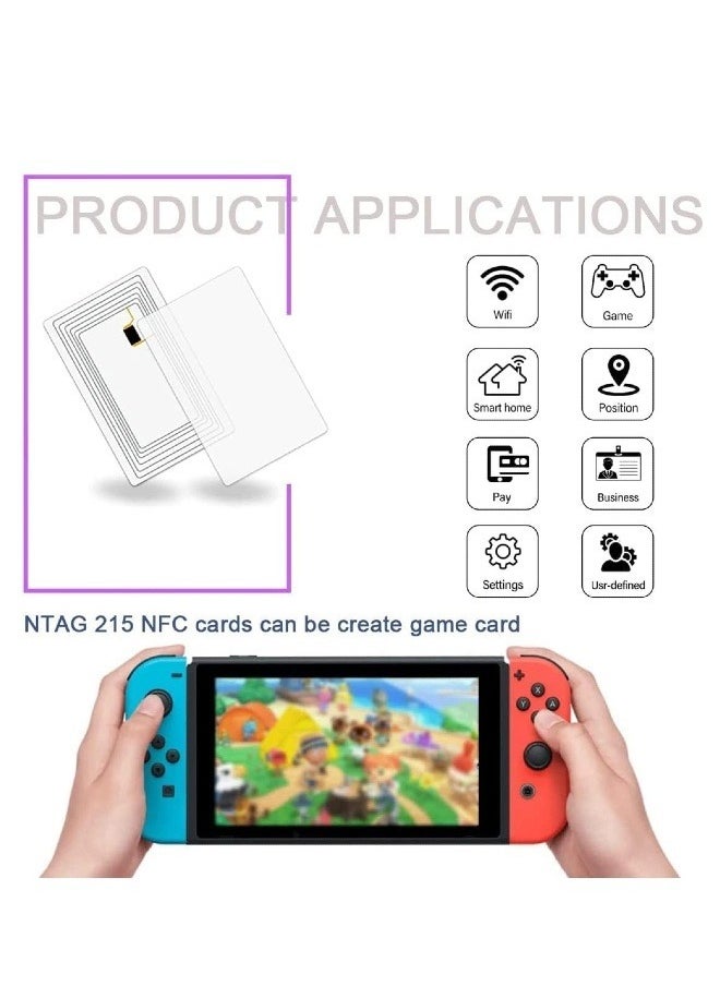 115 PCS NFC Cards Rewritable NFC Tags White NFC Cards NFC Business Card NFC 215 Tag programmable NFC Tags with and TagMo for Android and All Phone NFC Enabled