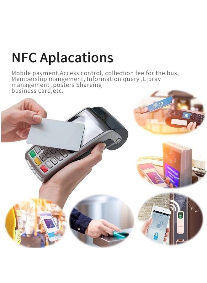 115 PCS NFC Cards Rewritable NFC Tags White NFC Cards NFC Business Card NFC 215 Tag programmable NFC Tags with and TagMo for Android and All Phone NFC Enabled