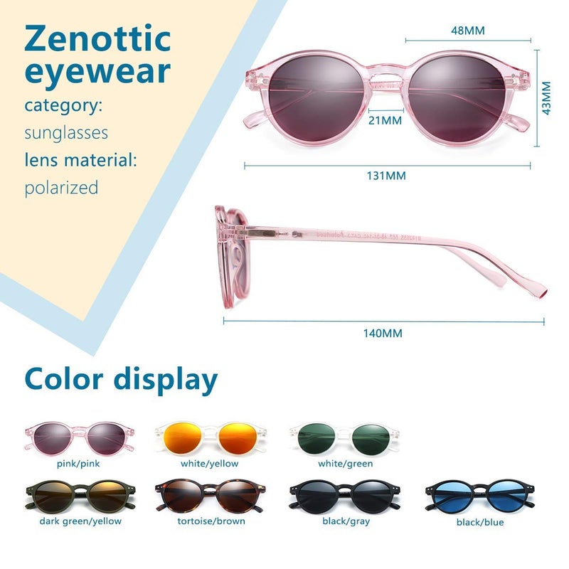 ZENOTTIC Polarized Round Sunglasses, Stylish Sunglasses for Men and Women Retro Classic, Multi-Style Selection - Image 5