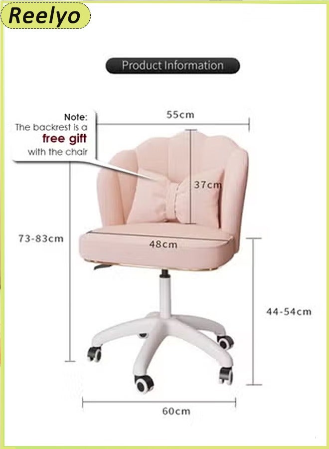 Reelyo Home Office Desk Butterfly Chair with Mid-Back Upholstered Modern Tufted Computer Task Chair Swivel Height Adjustable Velvet Accent Chair - Image 2