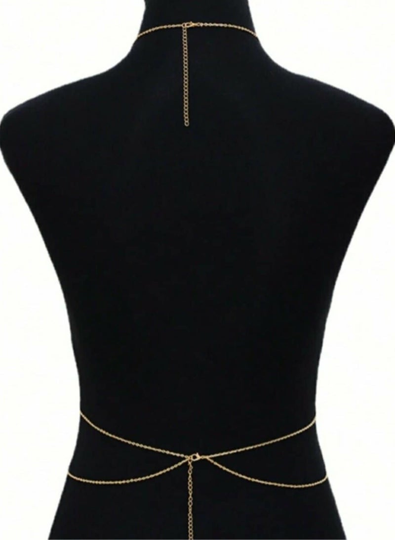 RA accessories Women's Unique  Body Chain Golden -Belly Chain  - Image 2