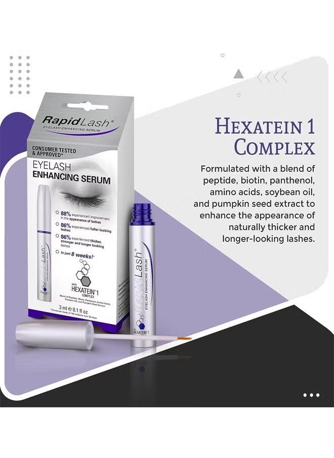 Rapidlash - Eyelash Enhancing Serum With Hexatein 1 Complex, Promotes Appearance of Longer And Thicker Eyelashes,Eradicates Signs of Fatigue And Illuminates The Eye Area,Can Easily Be Worn Alone or Under Makeup - Image 1