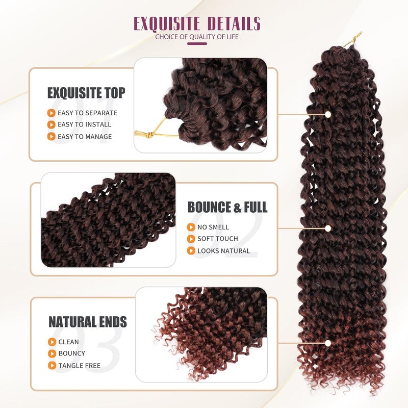 Dansama Passion Twist Hair Water Wave Braiding Hair for Butterfly Style Crochet Braids Bohemian Hair Extensions (18inch (Pack of 6), T1B/350) - Image 4