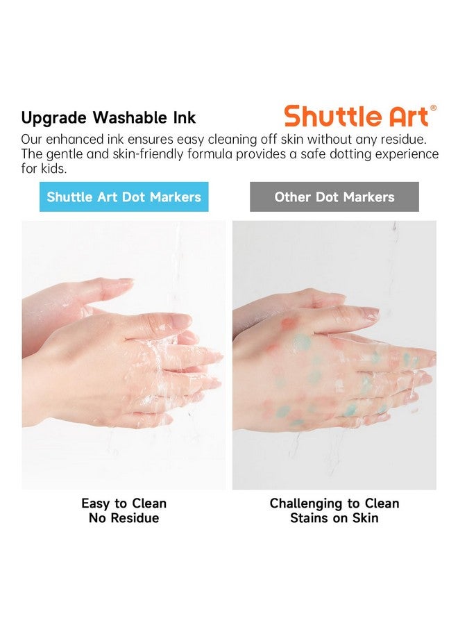 Shuttle Art 48 Pack Washable Dot Markers, 12 Assorted Colors with 6 Activity Books, Fun Art Supplies for Kids Toddlers, Non Toxic Water-Based Paint Daubers, 4 Sets x 12 Colors Dot Markers - Image 5