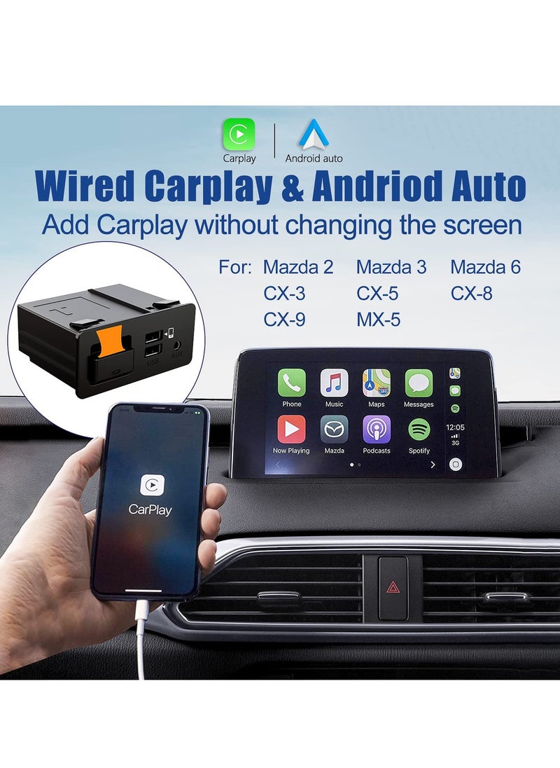 SYOSI - TK78-66-9U0C Apple Carplay Android Auto Retrofit Kit Compatible with Mazda 2 3 6 CX3 CX5 CX9 MX5 Miata 2014-2020 Car Play Adapter Interface Port Fits MZD Connect System 00008FZ34 - Image 1